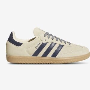 NEW Adidas Originals Samba OG Blue Cream NIB With Collectible Pins Sz 8 Men US